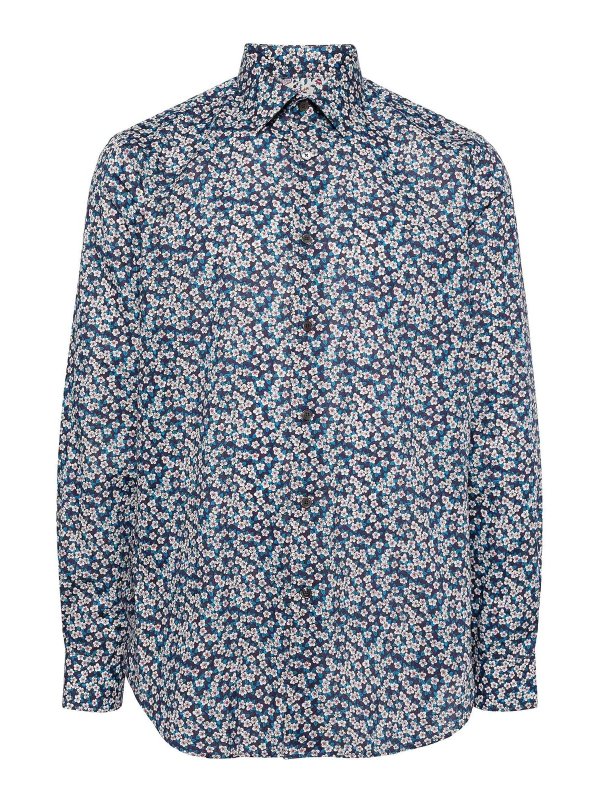 PAUL SMITH: shirts - Floral-Print Organic Cotton Shirt