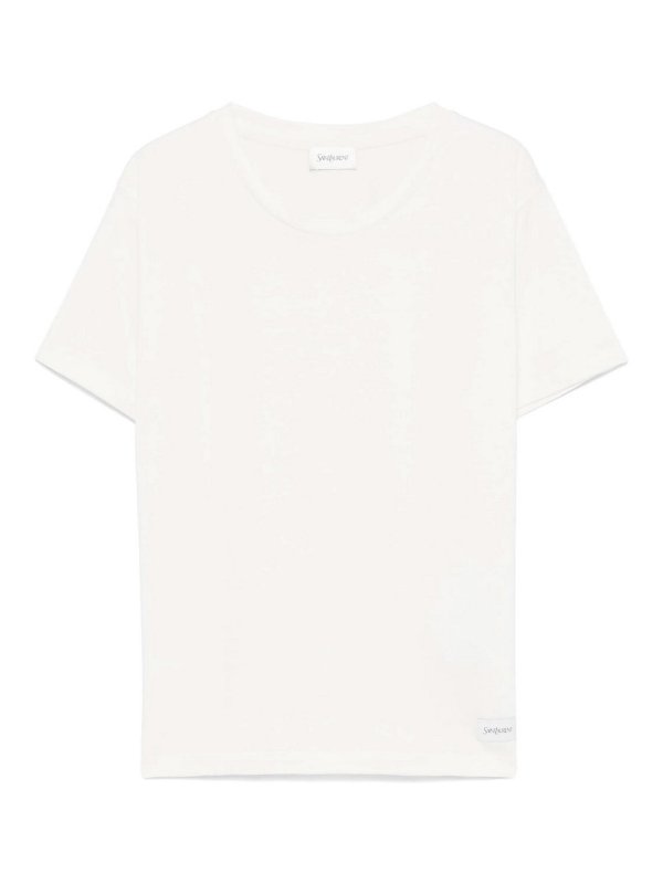 SAINT LAURENT: t-shirts - Logo-Tag T-Shirt Classique