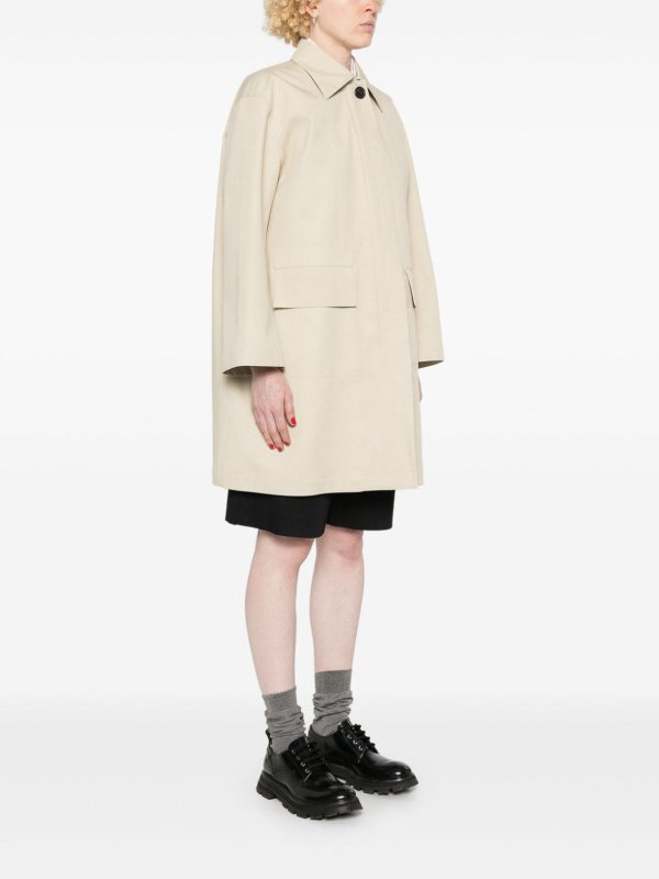 The Best Shops THOM BROWNE: trench coats - Collar Raincoat In Waterpoof Cotton