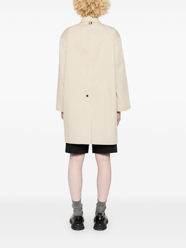 Collar Raincoat In Waterpoof Cotton shop online: THOM BROWNE