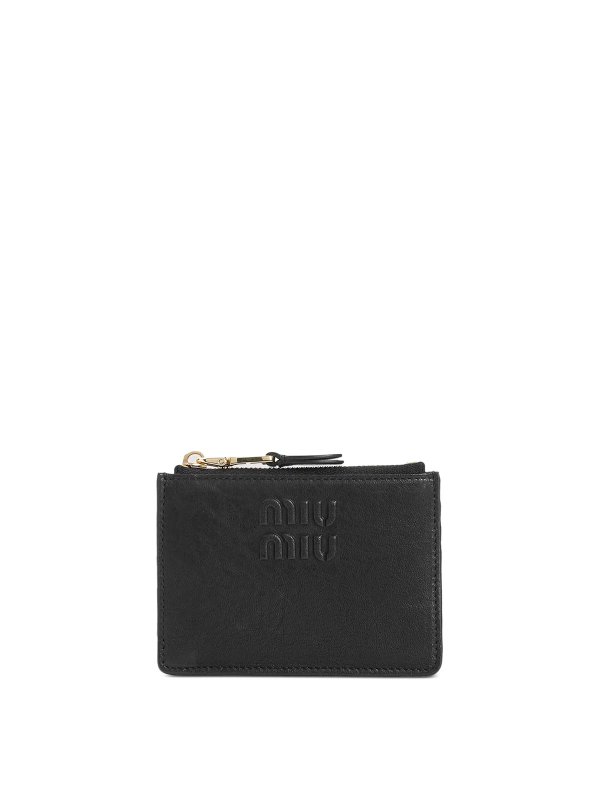 MIU MIU: wallets & purses - Embossed-Logo Card Holder