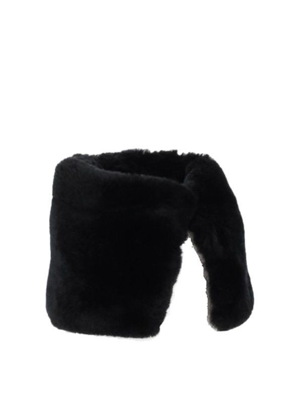 ANTIPAST: scarves - Fur Muffler Black