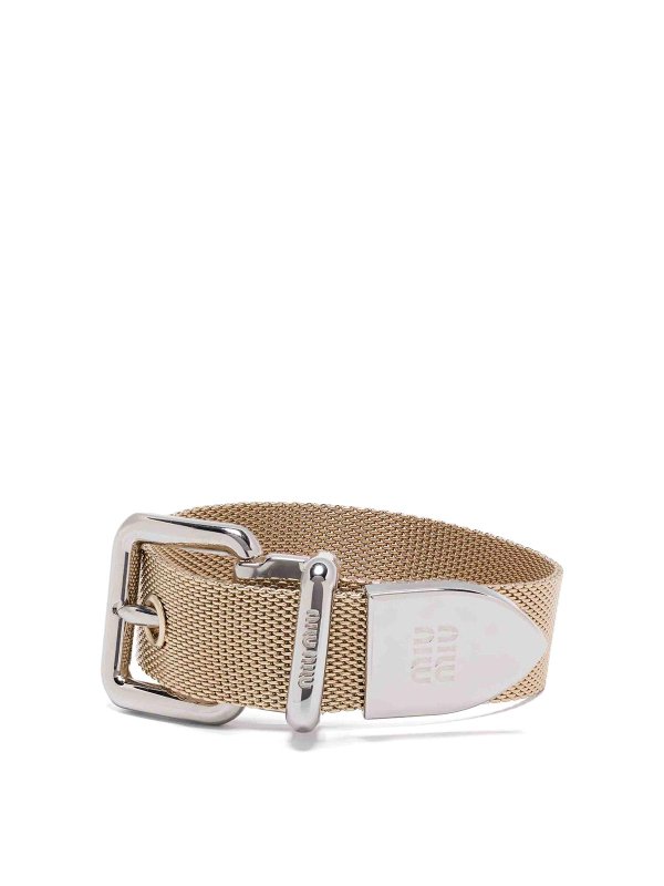 MIU MIU: Bracelets & Bangles - Two-tone buckle bracelet
