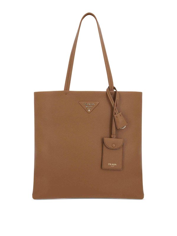 PRADA: totes bags - Triangle Logo Tote Bag