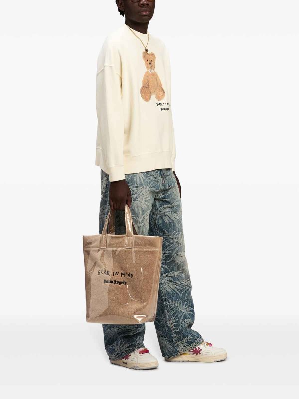 The Best Shops Palm Angels: totes bags - Bear In Mind Tote Bag