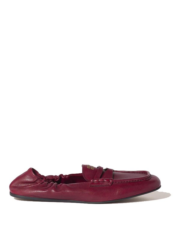 MIU MIU: Loafers & Slippers - Embossed-Logo Loafers
