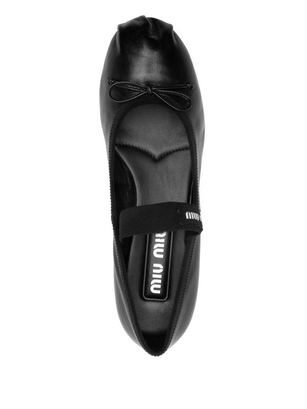 Logo-Intarsia Ballet Flats shop online: MIU MIU