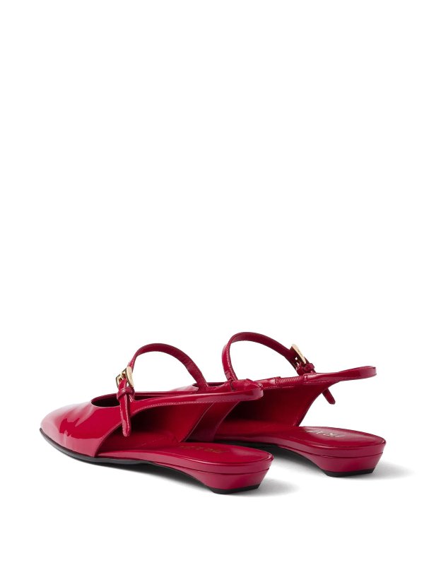 The Best Shops PRADA: flat shoes - Leather Slingback Ballerina Shoes