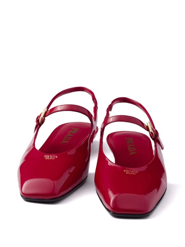 Leather Slingback Ballerina Shoes shop online: PRADA