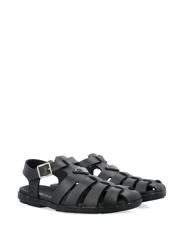 PRADA: sandals online - Cage Fisherman Sandals