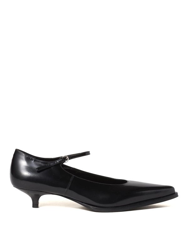 MIU MIU: court shoes - 35Mm Brushed Leather Pumps
