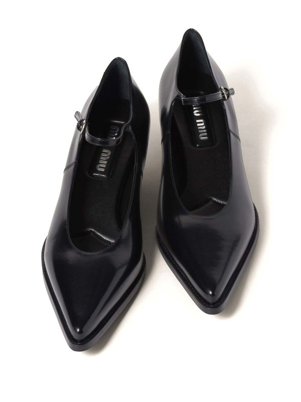 35Mm Brushed Leather Pumps shop online: MIU MIU