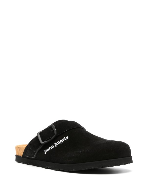Palm Angels: mules shoes online - Logo-Print Mules