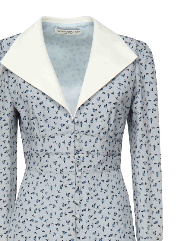 The Best Shops ALESSANDRA RICH: Knielange Kleider - Knielanges Kleid - Hellblau