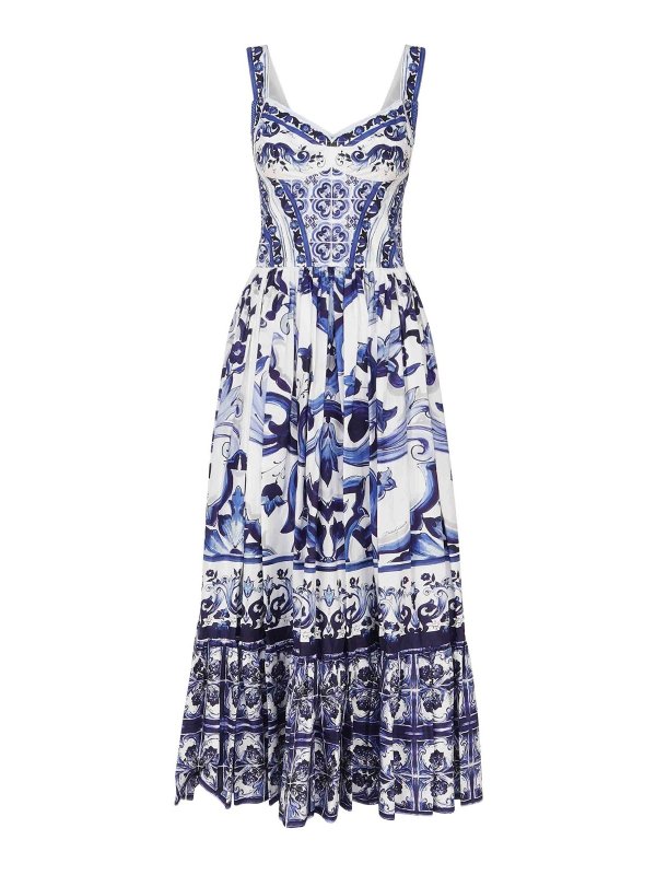 DOLCE & GABBANA: ニーレングスドレス - 膝丈ドレス - ブルー