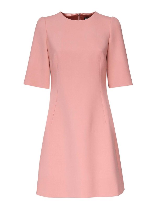 DOLCE & GABBANA: Knielange Kleider - Knielanges Kleid - Nude