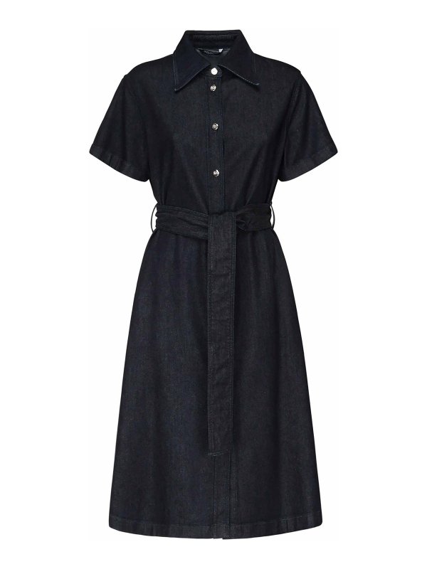 DOLCE & GABBANA: ニーレングスドレス - 膝丈ドレス - ブルー