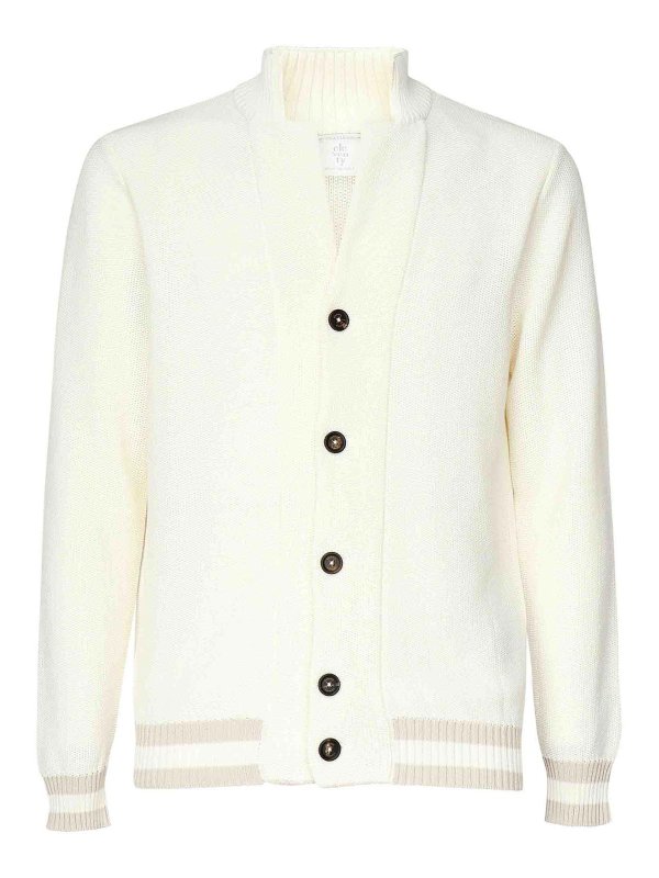 ELEVENTY: cardigans - Cardigan With Striped Detail