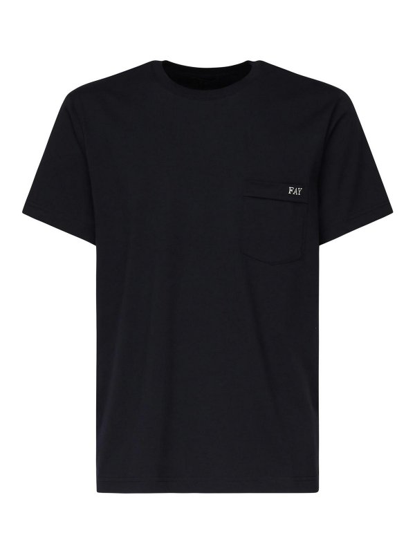 FAY: t-shirts - T-Shirt With Embroidered Logo