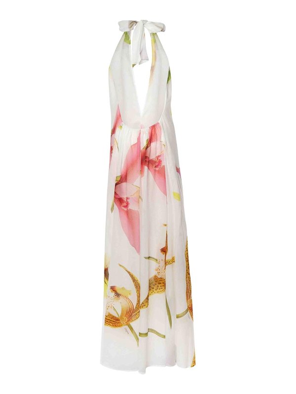 GENNY: maxi dresses online - Long Dress With Orchid Print