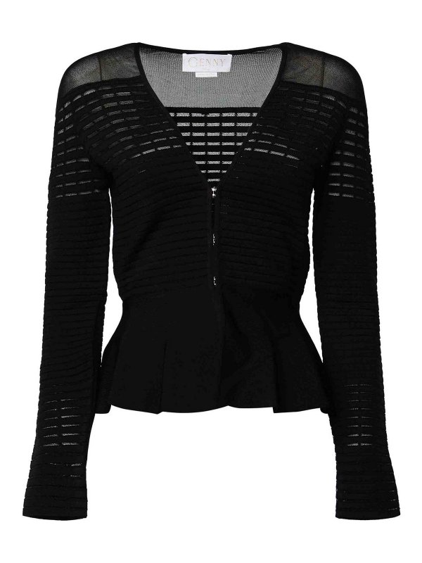 GENNY: Strickpullover mit V-Ausschnitt - V-Pullover - Schwarz