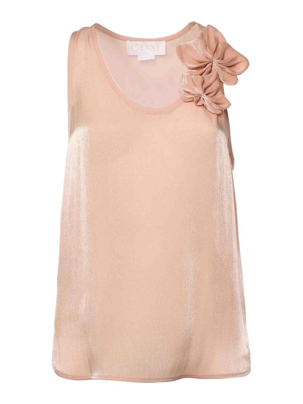 GENNY: Top e canotte - Top con orchidee tridimensionali