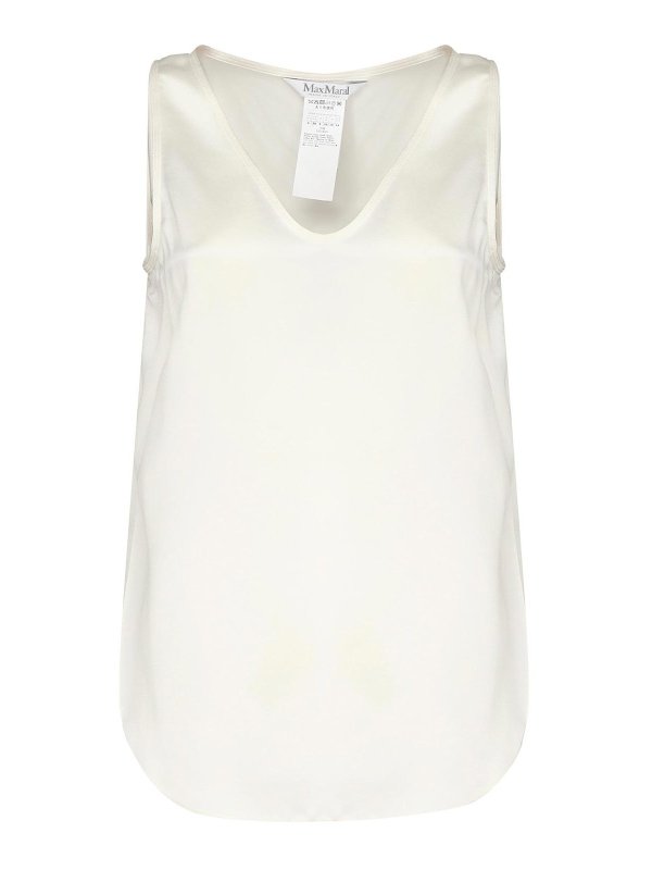 Max Mara: Tops y camisetas sin mangas - Top - Blanco