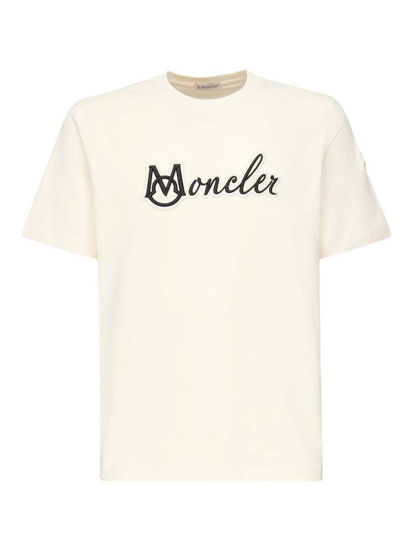 MONCLER: T-shirts - T-Shirt - Beige