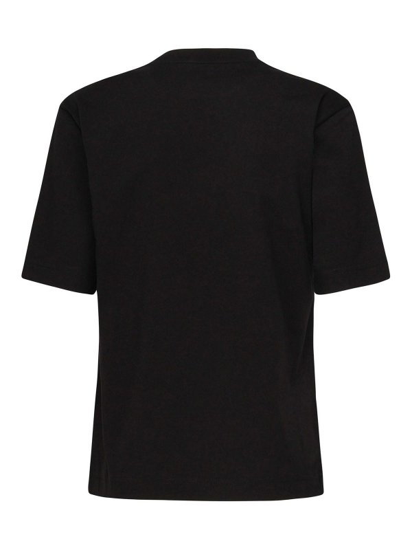 MONCLER: t-shirts online - T-Shirt With Silicon Logo Patch