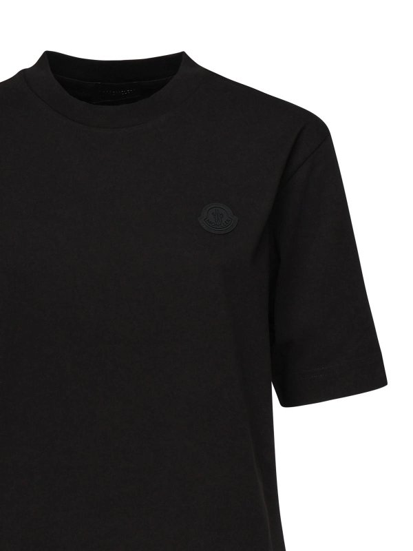 The Best Shops MONCLER: t-shirts - T-Shirt With Silicon Logo Patch