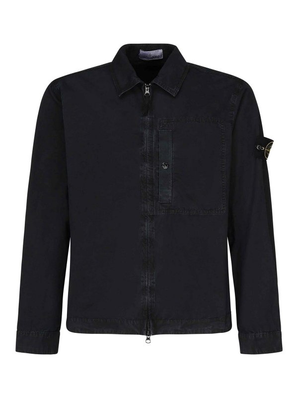 STONE ISLAND: camicie - Camicia con tasca del seno e zip a due vie