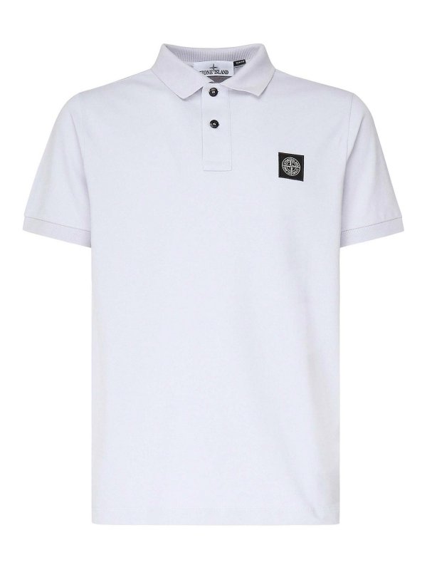 STONE ISLAND: ポロシャツ - ポロシャツ - 白