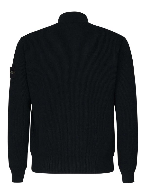 STONE ISLAND: cardigans online - Cardigan With Zip And Ribbing