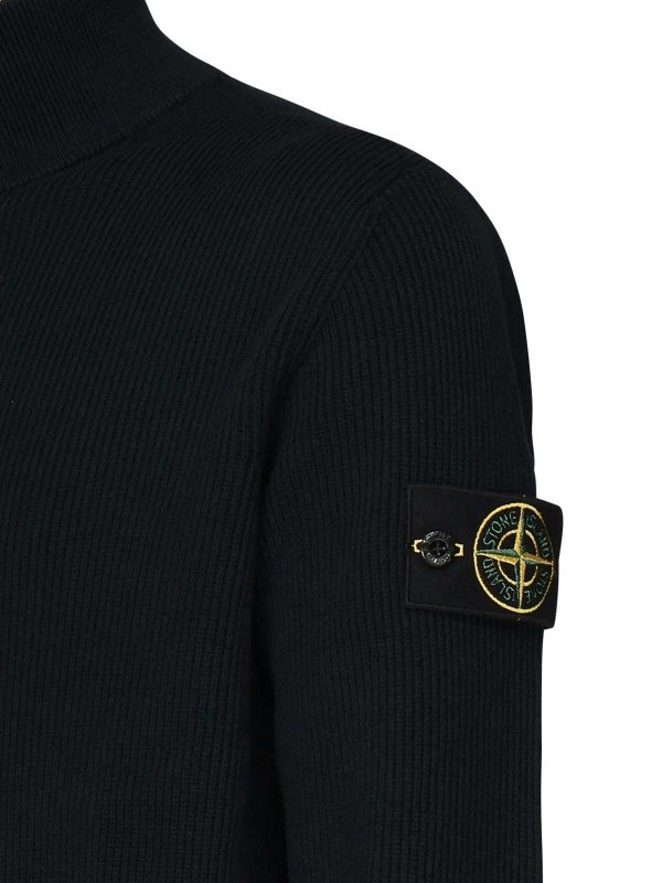 The Best Shops STONE ISLAND: cardigans - Cardigan With Zip And Ribbing