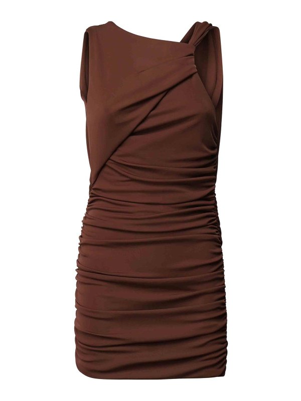 THE ANDAMANE: Knielange Kleider - Knielanges Kleid - Braun