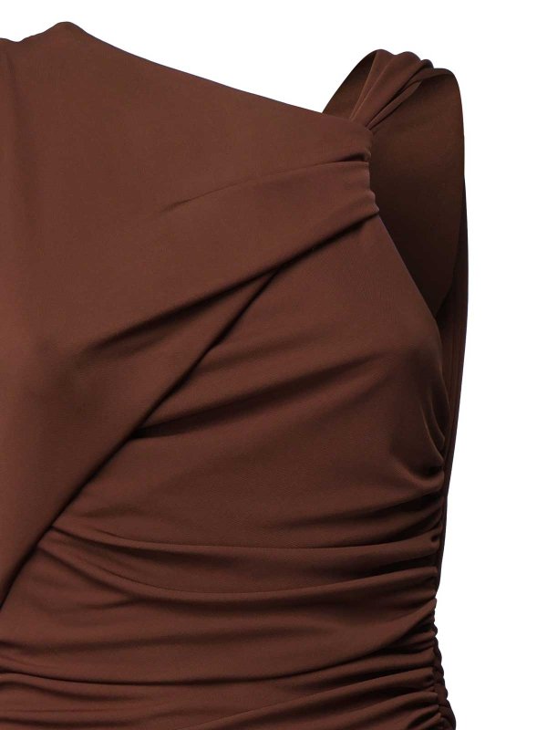 The Best Shops THE ANDAMANE: Knielange Kleider - Knielanges Kleid - Braun
