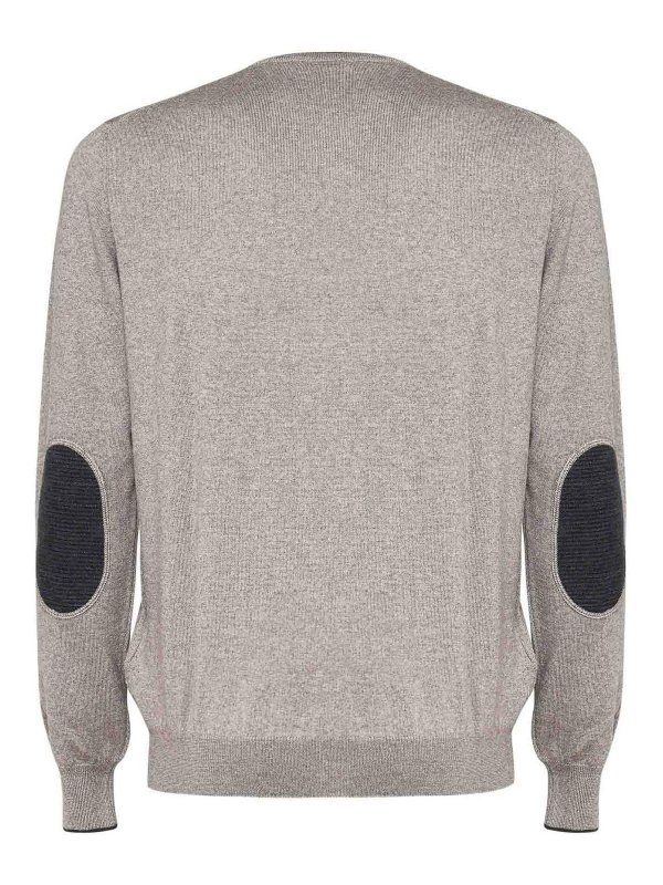FAY: crew necks online - Sweater With Profile Patches On The Elbows