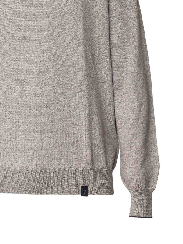 The Best Shops FAY: crew necks - Sweater With Profile Patches On The Elbows