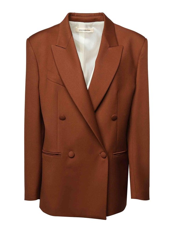 NINEMINUTES: blazers - Oversized Double-Breasted Vicuna Blazer