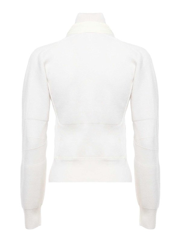 MONCLER: cardigan online - Cardigan in lana imbottita con cerniera