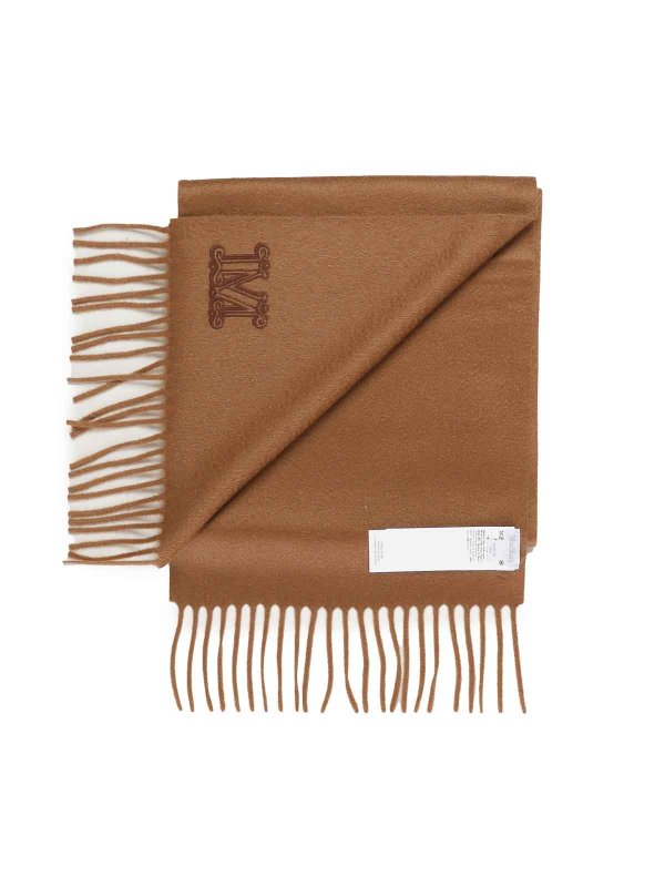 Max Mara: scarves online - Dalia Rectangular Scarf With Logo Detail