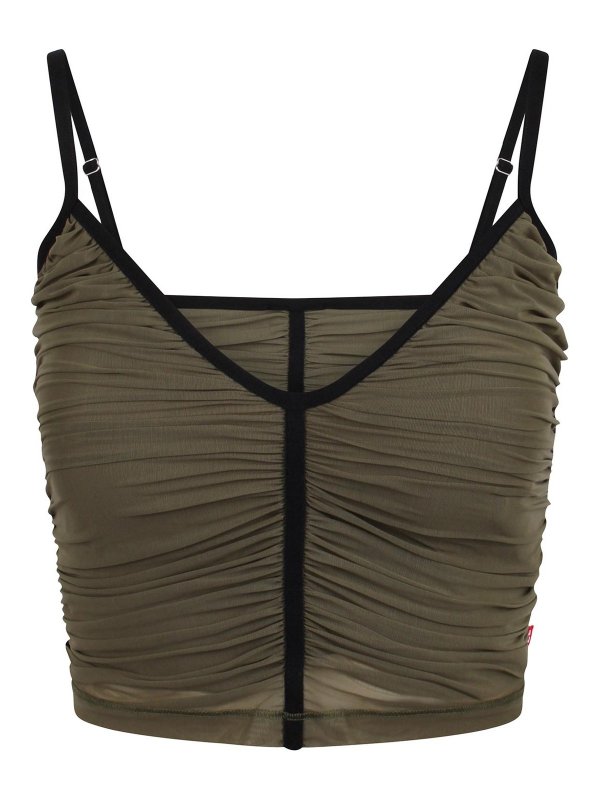 DIESEL: Tops y camisetas sin mangas - Top - Verde