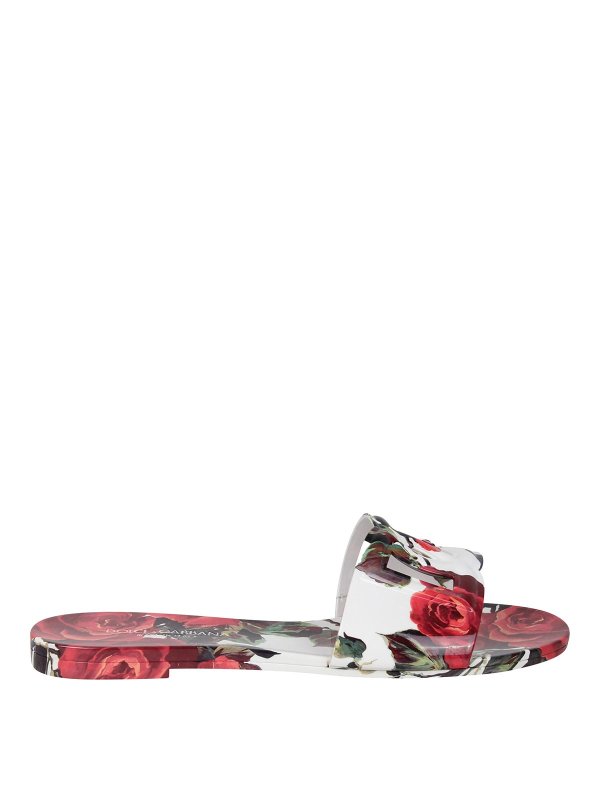DOLCE & GABBANA: ciabattine mare - Slide Beachwear In Gomma Con Logo Dg