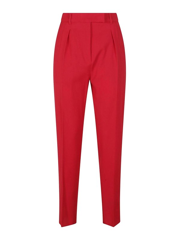 Max Mara: Pantalones casual - Pantalón Casual - Rojo