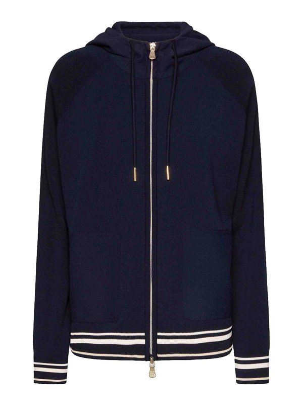 ELENA MIRO`: Escotes barcos - Suéter Con Escote Barco - Azul