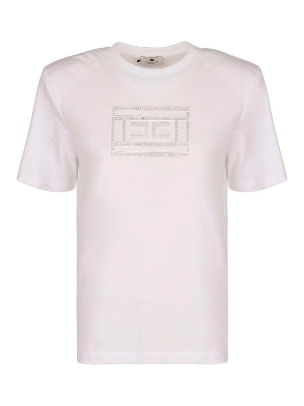ELISABETTA FRANCHI: T-shirts - T-Shirt - Weiß