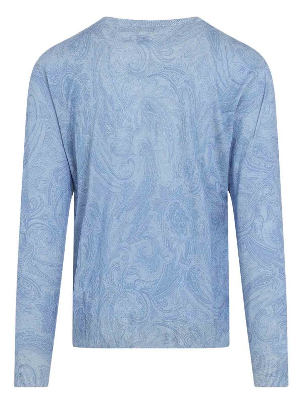 ETRO: Strickpullover mit Rundhalsausschnitt online - Rundhalspullover - Hellblau
