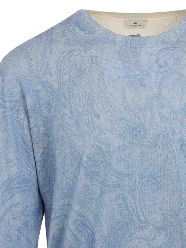 The Best Shops ETRO: Strickpullover mit Rundhalsausschnitt - Rundhalspullover - Hellblau