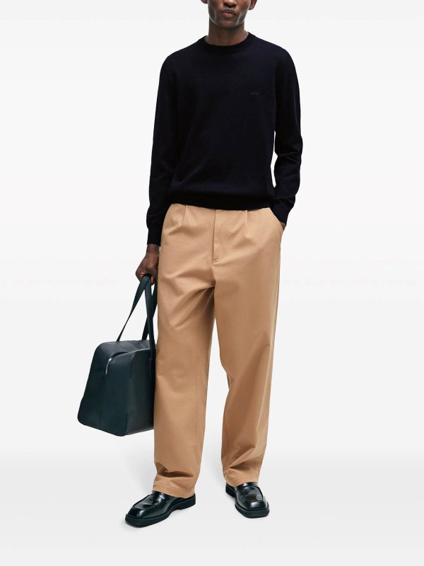 Hugo Boss: Pull col rond online - Pull Col Rond - Bleu Foncé