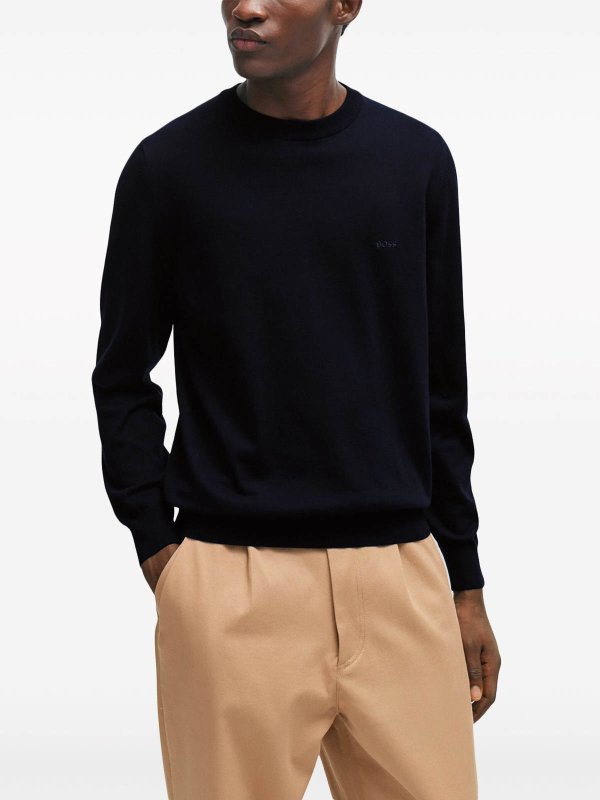 The Best Shops Hugo Boss: Pull col rond - Pull Col Rond - Bleu Foncé